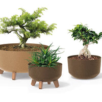 Doniczka Gracia Low Eco Wood-antracyt-FSC mix credit-DNV-COC-002260