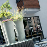 Doniczka TUBUS SLIM BETON EFFECT - antracyt
