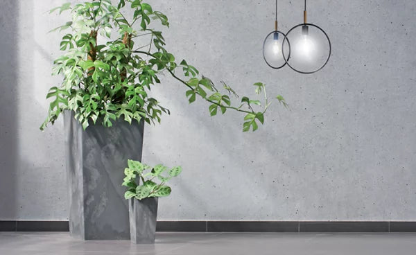 Doniczka URBI SQUARE BETON EFFECT - antracyt