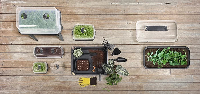 Zestaw mini szklarni - RESPANA TABLE TOP SEED STARTER SET - antracytowy