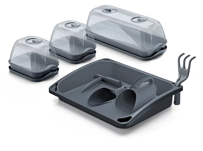 Zestaw mini szklarni - RESPANA TABLE TOP SEED STARTER SET - antracytowy