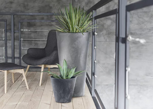 DoniczkaTUBUS BETON EFFECT- antracytowy