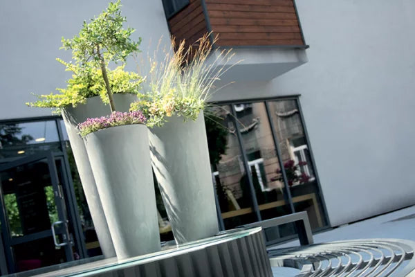 Doniczka  TUBUS SLIM BETON EFFECT - antracyt