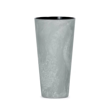 Doniczka TUBUS SLIM BETON EFFECT - antracytowy